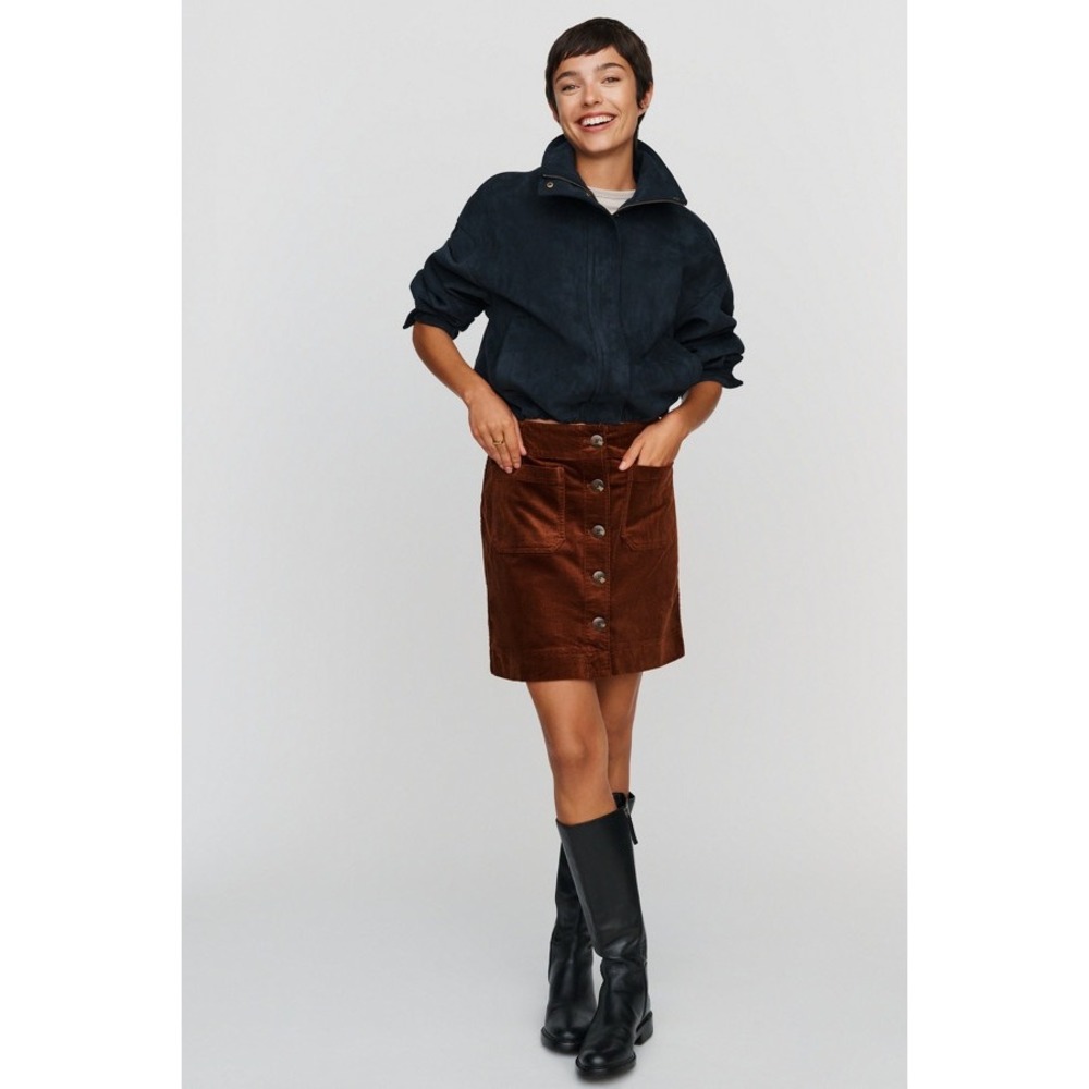 Maeve Colette Corduroy Button Front Mini Skirt Size XL Copper NWT Anthropologie